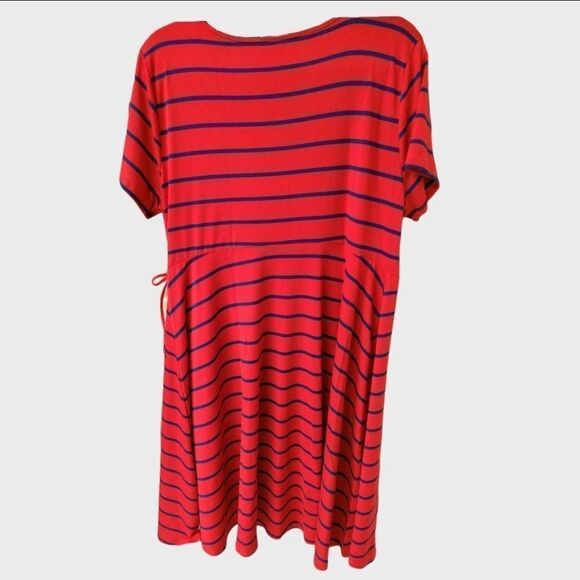 Torrid Women's New Plus Size Stripped Wrap Dress. - Picture 8 of 14